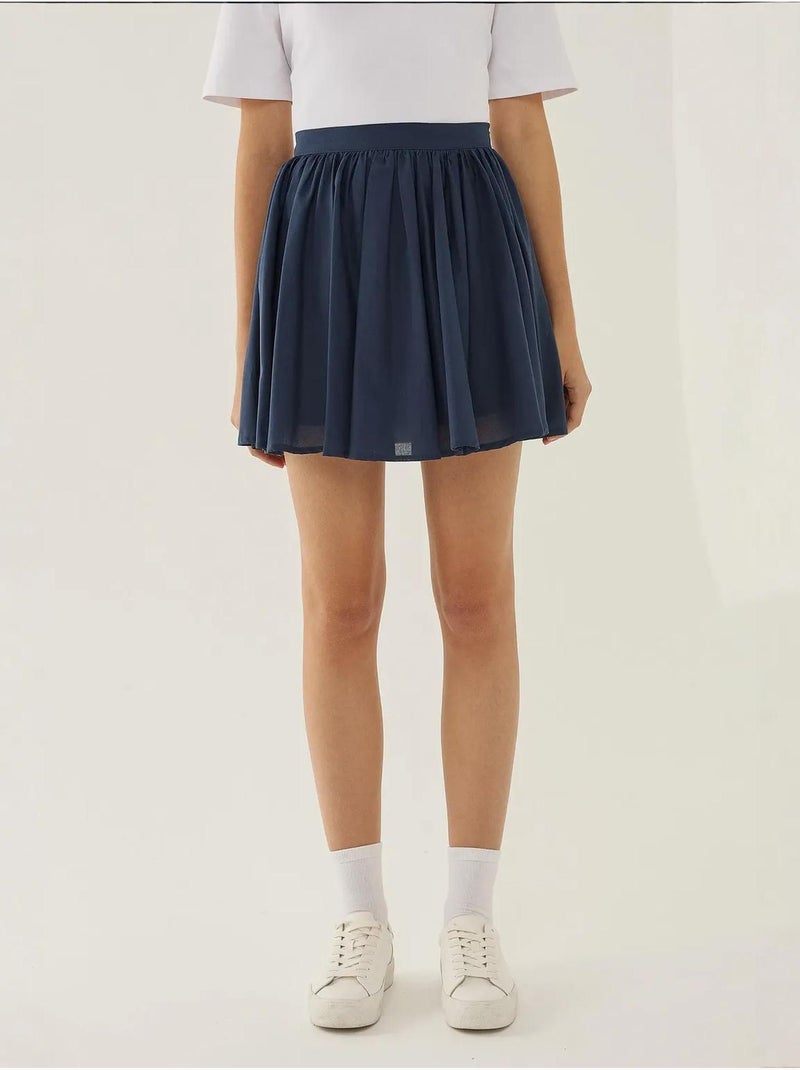 Mini saia com folhos hiccup Azul - Kiabi