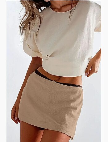 Mini-saia de cintura baixa hiccup