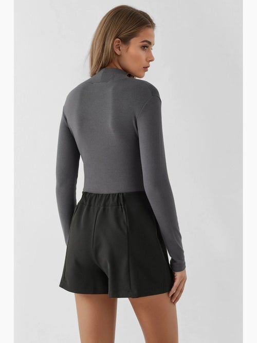 Mini skorts de cintura subida com rachas duplas hiccup - Kiabi