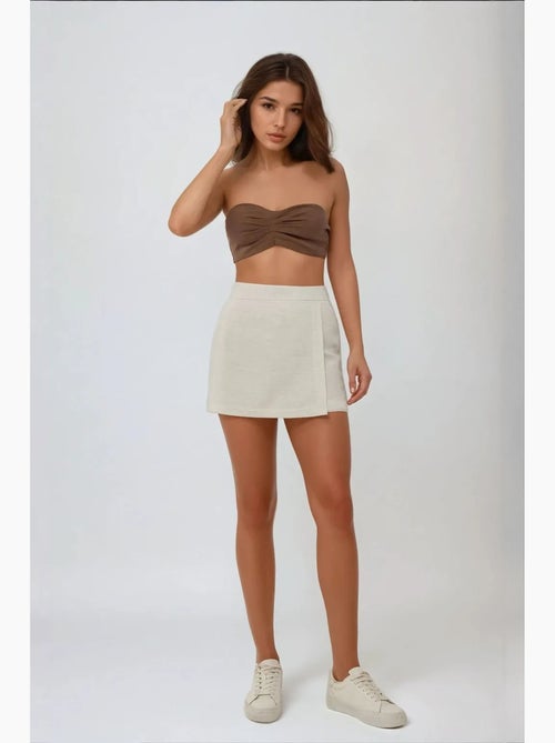 Mini skorts texturizados com aspeto de linho hiccup - Kiabi
