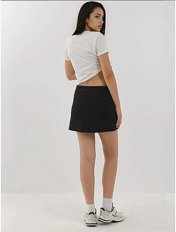 Mini skorts texturizados com cintura elástica hiccup