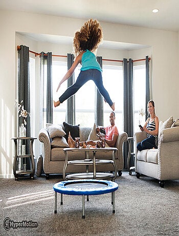 Mini trampolim dobrável hypermotion 91 cm – fitness e lazer em casa