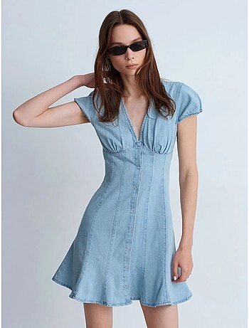 Mini vestido em a de ganga dilvin