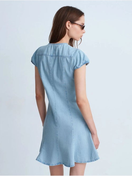 Mini vestido em a de ganga dilvin - Kiabi