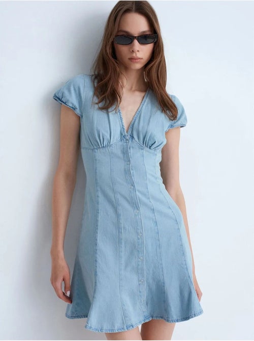 Mini vestido em a de ganga dilvin - Kiabi