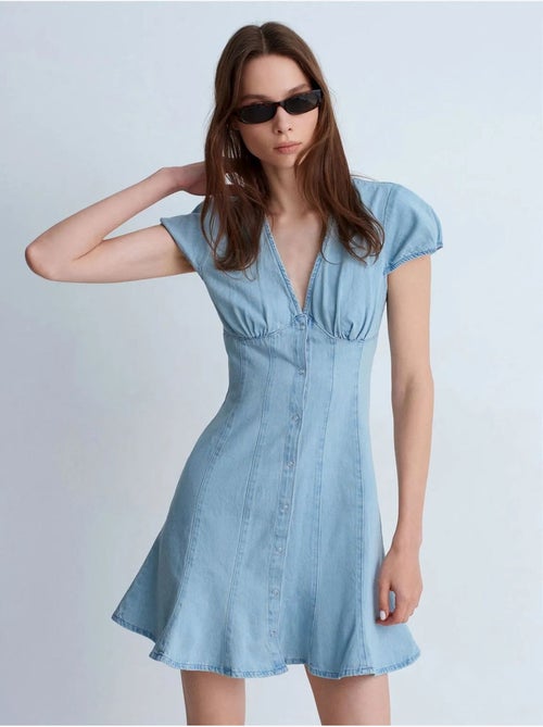 Mini vestido em a de ganga dilvin - Kiabi