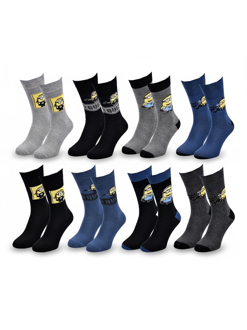 Minions - meias homem licença pack de 8 Cinza-azul preto - Kiabi