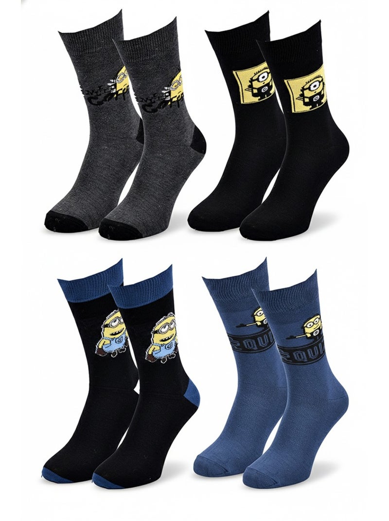 Minions - meias homem licenciadas pack de 4 Cinza-azul preto - Kiabi