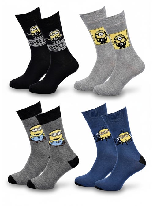 Minions - meias homem licenciadas pack de 4 - Kiabi Minions - meias homem licenciadas pack de 4 - Kiabi