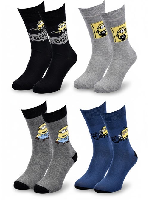 Minions - meias homem licenciadas pack de 4 - Kiabi Minions - meias homem licenciadas pack de 4 - Kiabi