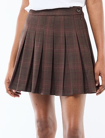 Minissaia plissada com zíper