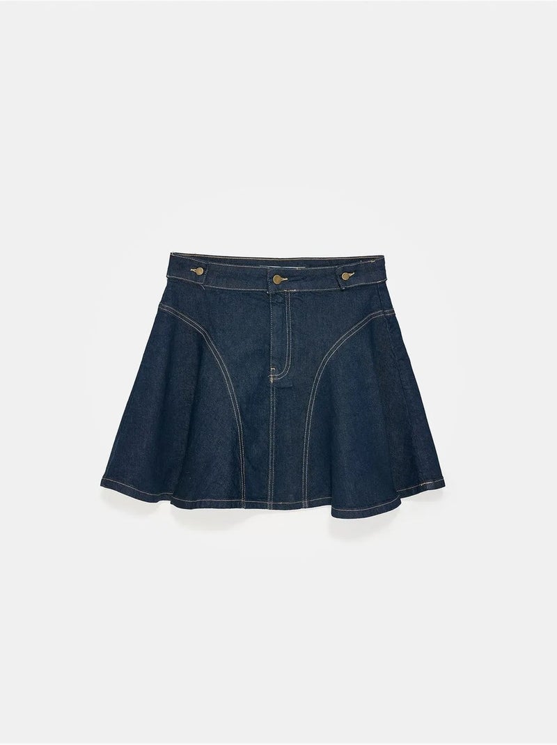 Minissaia skater de cintura subida dilvin Azul-ultramar - Kiabi