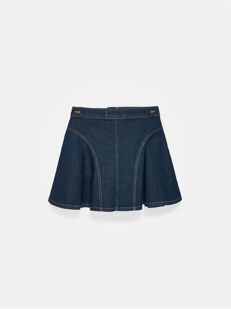 Minissaia skater de cintura subida dilvin Azul-ultramar - Kiabi