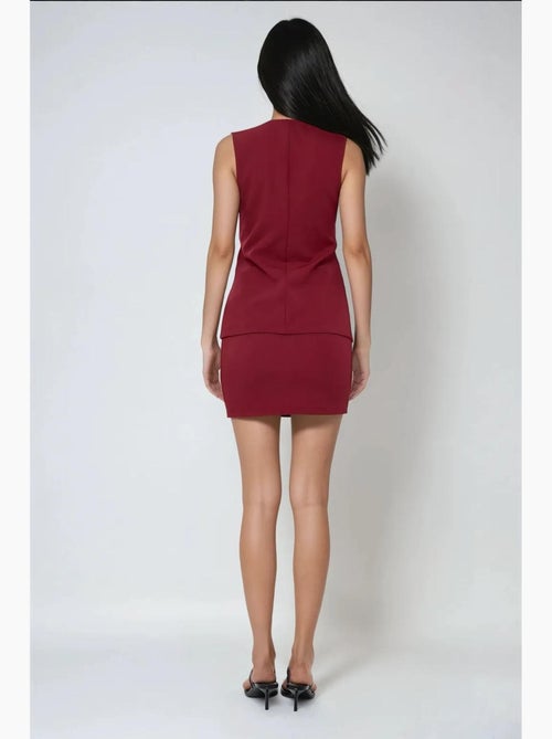 Minissaia slim fit borgonha de cintura alta hiccup - Kiabi Minissaia slim fit borgonha de cintura alta hiccup - Kiabi