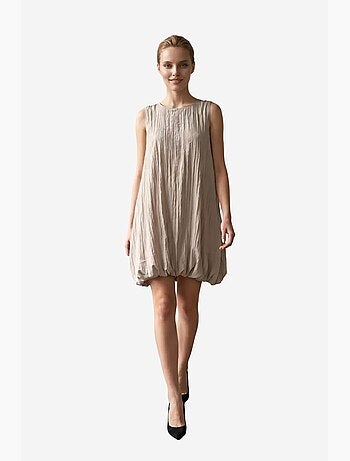 Minivestido solto em lyocell texturado my fashion