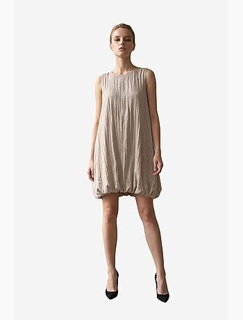 Minivestido solto em lyocell texturado my fashion