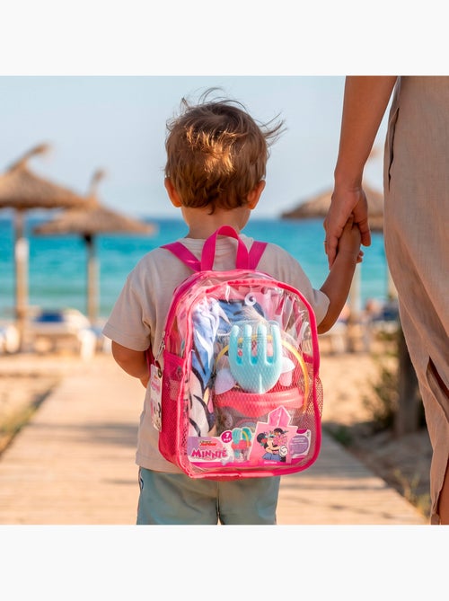 Minnie conjunto de balde de praia com acessórios, mochila e poncho - Kiabi
