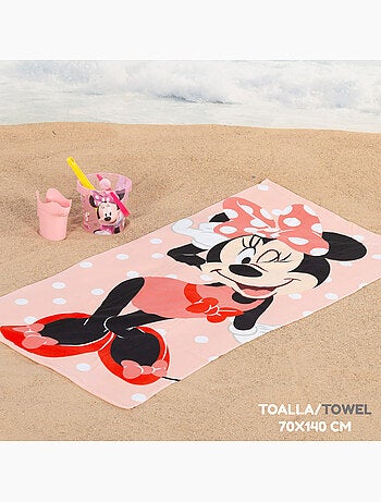 Minnie conjunto de balde de praia com acessórios toalha e saco