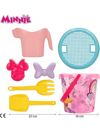 Minnie conjunto de balde de praia com acessórios toalha e saco