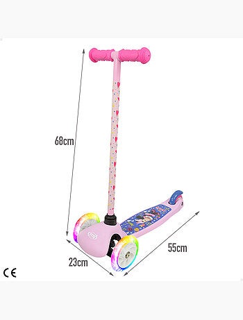 Minnie scooter de 3 rodas 55x23x68 cm máx. 20 kg, com luzes e freios