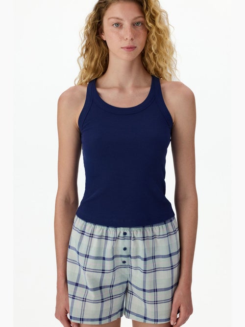 Mira conjunto de pijama curto aos quadrados penti - Kiabi Mira conjunto de pijama curto aos quadrados penti - Kiabi