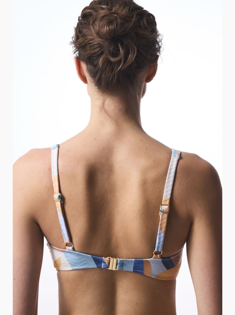 Misty hot top de biquíni com padrão étnico e miçangas penti Azul-céu - Kiabi