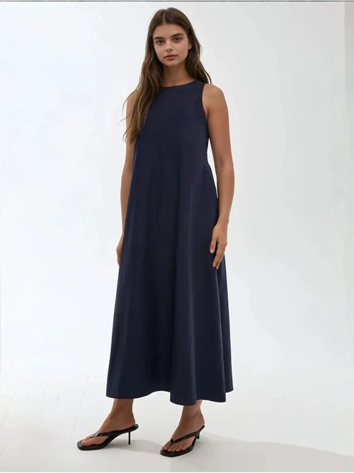 Mixray collection vestido maxi em a com decote redondo e sem mangas hiccup - Kiabi Mixray collection vestido maxi em a com decote redondo e sem mangas hiccup - Kiabi