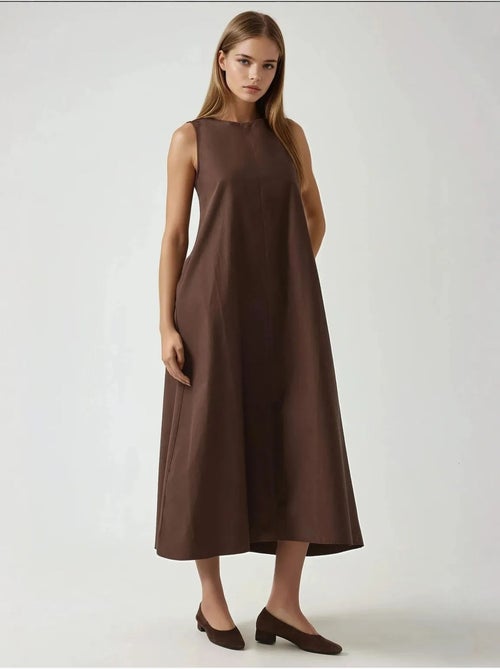 Mixray collection vestido maxi em a com decote redondo e sem mangas hiccup - Kiabi Mixray collection vestido maxi em a com decote redondo e sem mangas hiccup - Kiabi