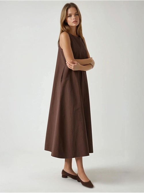 Mixray collection vestido maxi em a com decote redondo e sem mangas hiccup - Kiabi Mixray collection vestido maxi em a com decote redondo e sem mangas hiccup - Kiabi