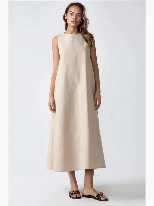 Mixray collection vestido maxi em a com decote redondo e sem mangas hiccup - Kiabi Mixray collection vestido maxi em a com decote redondo e sem mangas hiccup - Kiabi