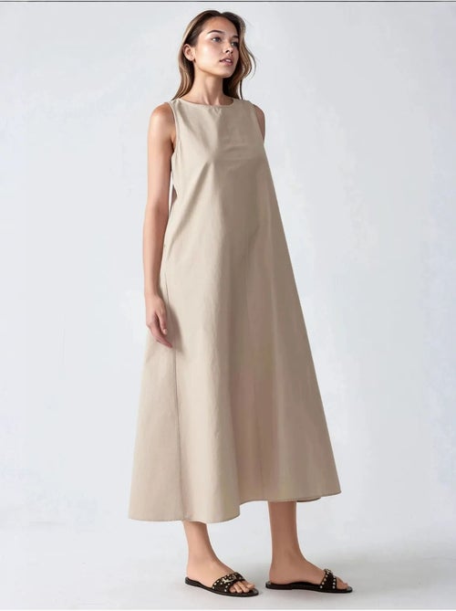 Mixray collection vestido maxi em a com decote redondo e sem mangas hiccup - Kiabi Mixray collection vestido maxi em a com decote redondo e sem mangas hiccup - Kiabi