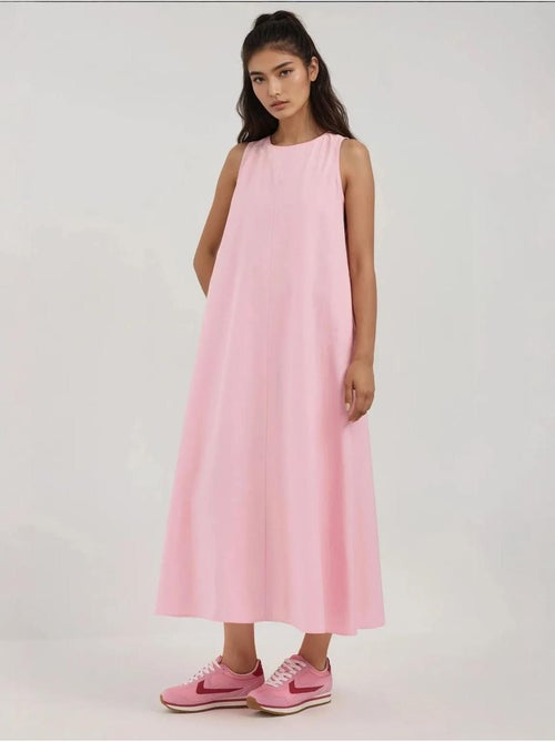 Mixray collection vestido maxi em a com decote redondo e sem mangas hiccup - Kiabi Mixray collection vestido maxi em a com decote redondo e sem mangas hiccup - Kiabi