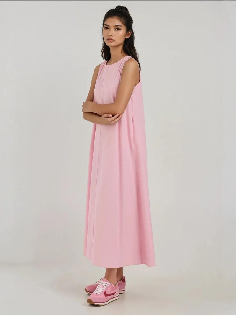 Mixray collection vestido maxi em a com decote redondo e sem mangas hiccup Rosa-claro - Kiabi