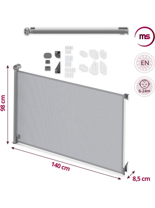Moby-system homesafe - barreira de segurança retrátil para crianças - Kiabi Moby-system homesafe - barreira de segurança retrátil para crianças - Kiabi