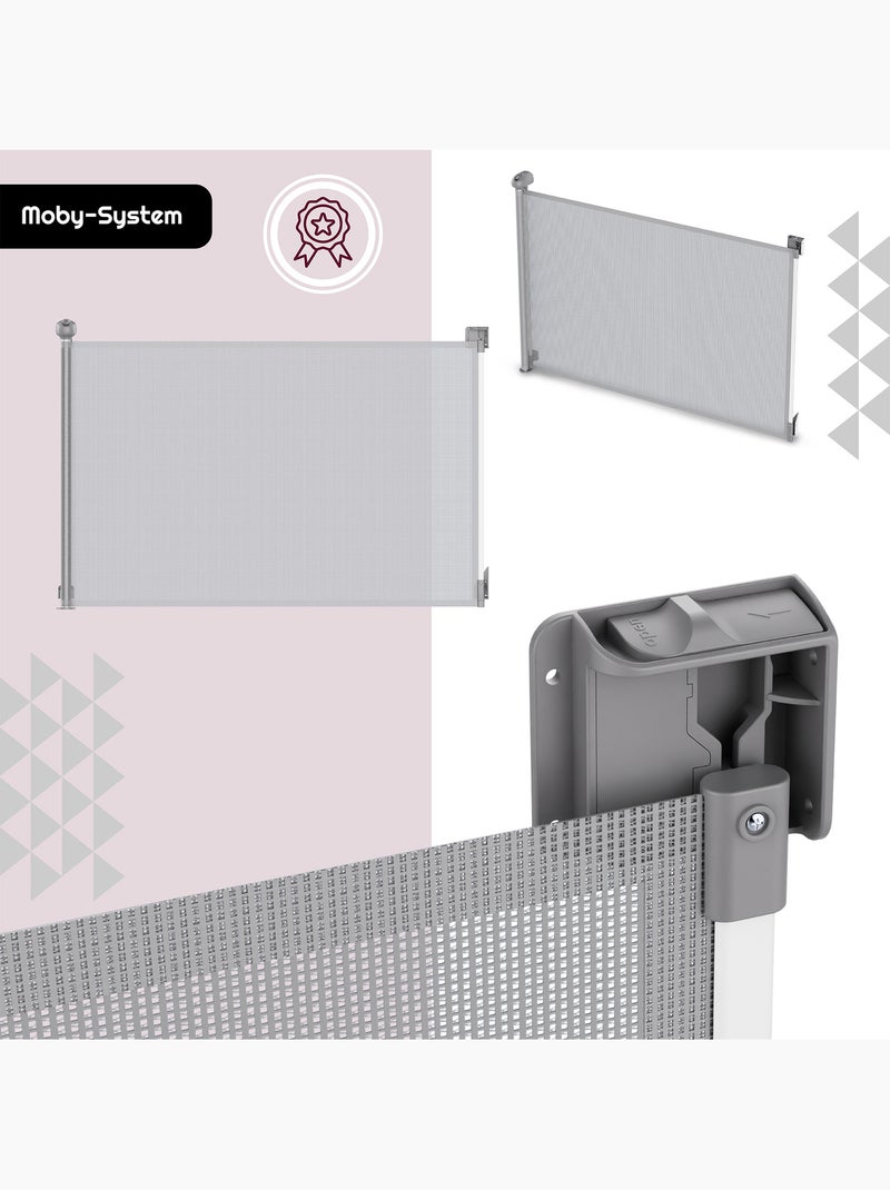 Moby-system stairsafe: barreira retrátil com bloqueio automático para crianças Cinza - Kiabi