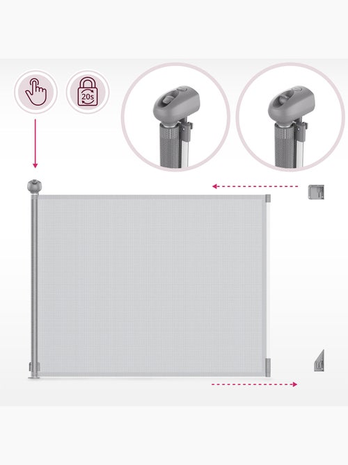 Moby-system stairsafe: barreira retrátil com bloqueio automático para crianças - Kiabi Moby-system stairsafe: barreira retrátil com bloqueio automático para crianças - Kiabi