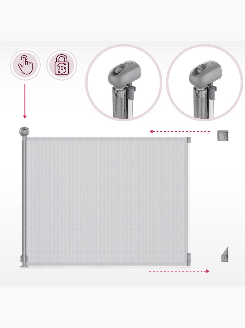 Moby-system stairsafe: barreira retrátil com bloqueio automático para crianças Cinza - Kiabi