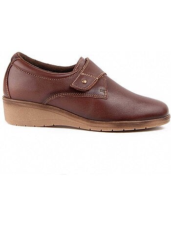 Mocassim Com Cunha Couro Natural Purapiel