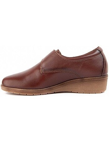 Mocassim Com Cunha Couro Natural Purapiel