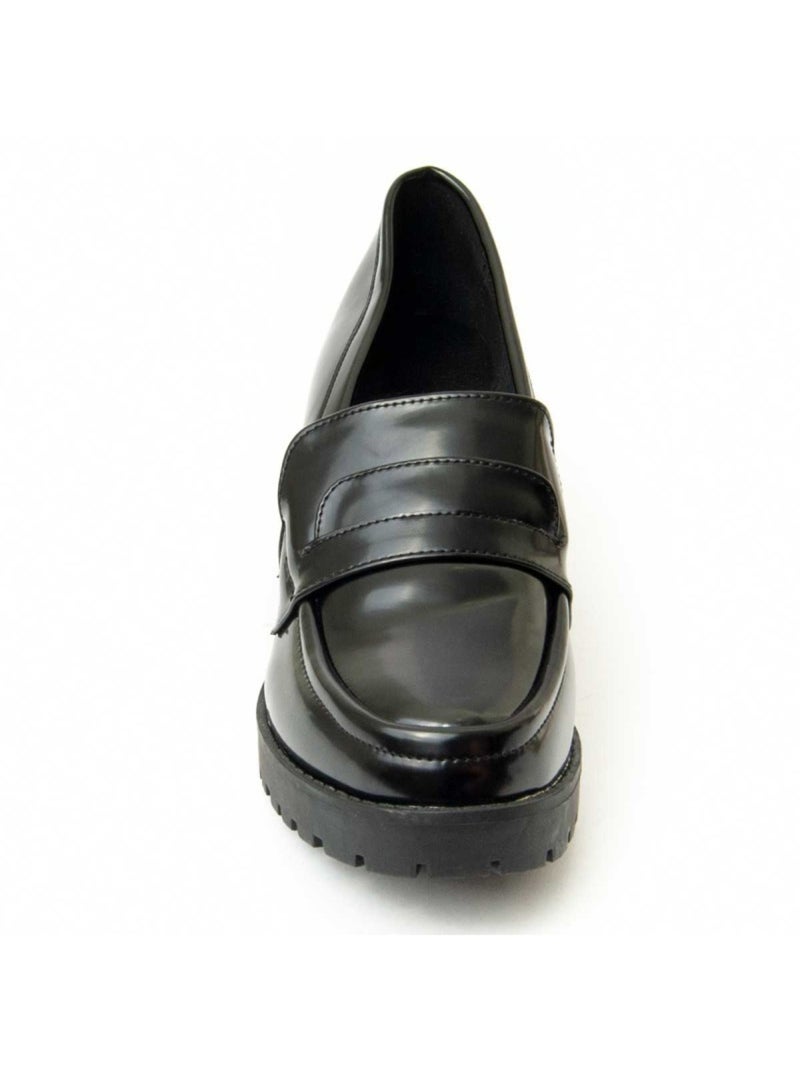 Mocassim Com Salto Material Sintético Montevita Preto - Kiabi