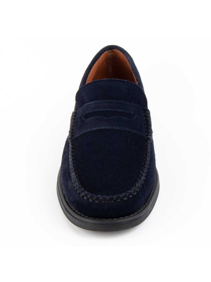 Mocassim couro natural purapiel Azul - Kiabi