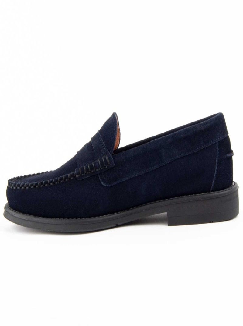 Mocassim couro natural purapiel Azul - Kiabi