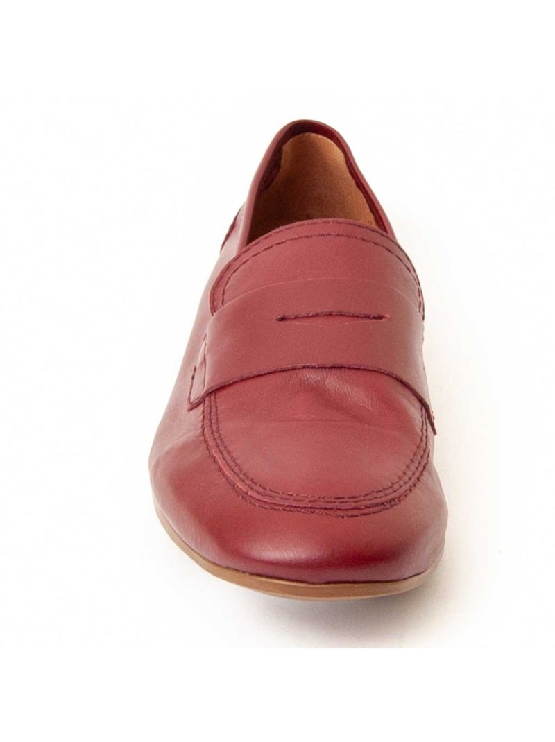 Mocassim Couro Natural Purapiel Bordô - Kiabi