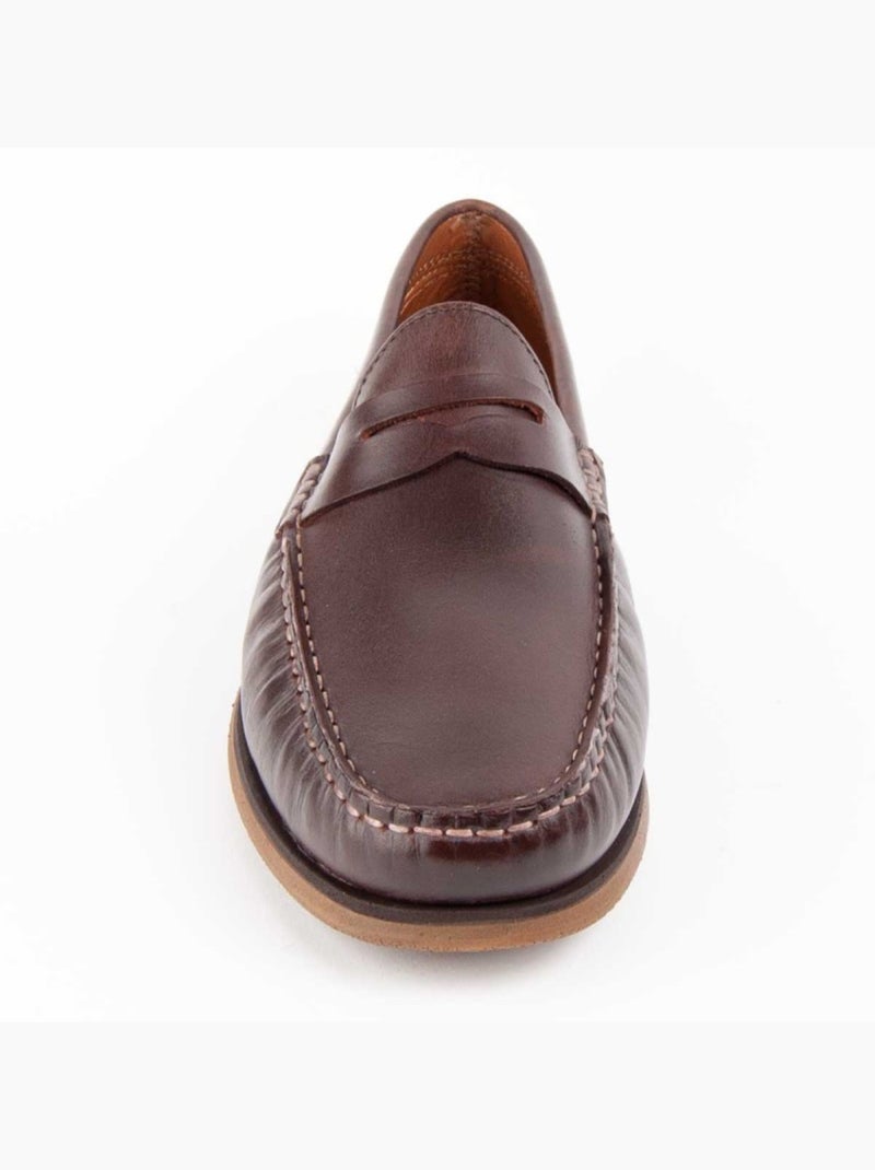 Mocassim Couro Natural Purapiel Castanho - Kiabi