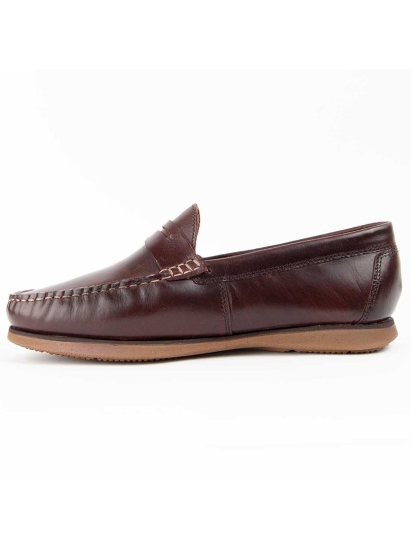 Mocassim Couro Natural Purapiel Castanho - Kiabi