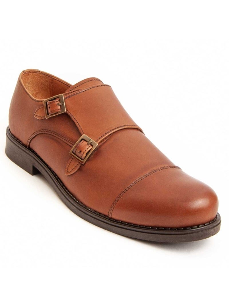 Mocassim Couro Natural Purapiel Castanho - Kiabi