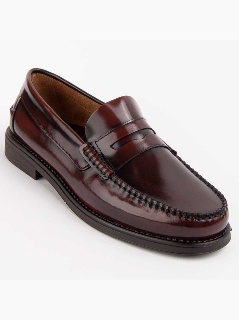 Mocassim Couro Natural Purapiel Castanho - Kiabi