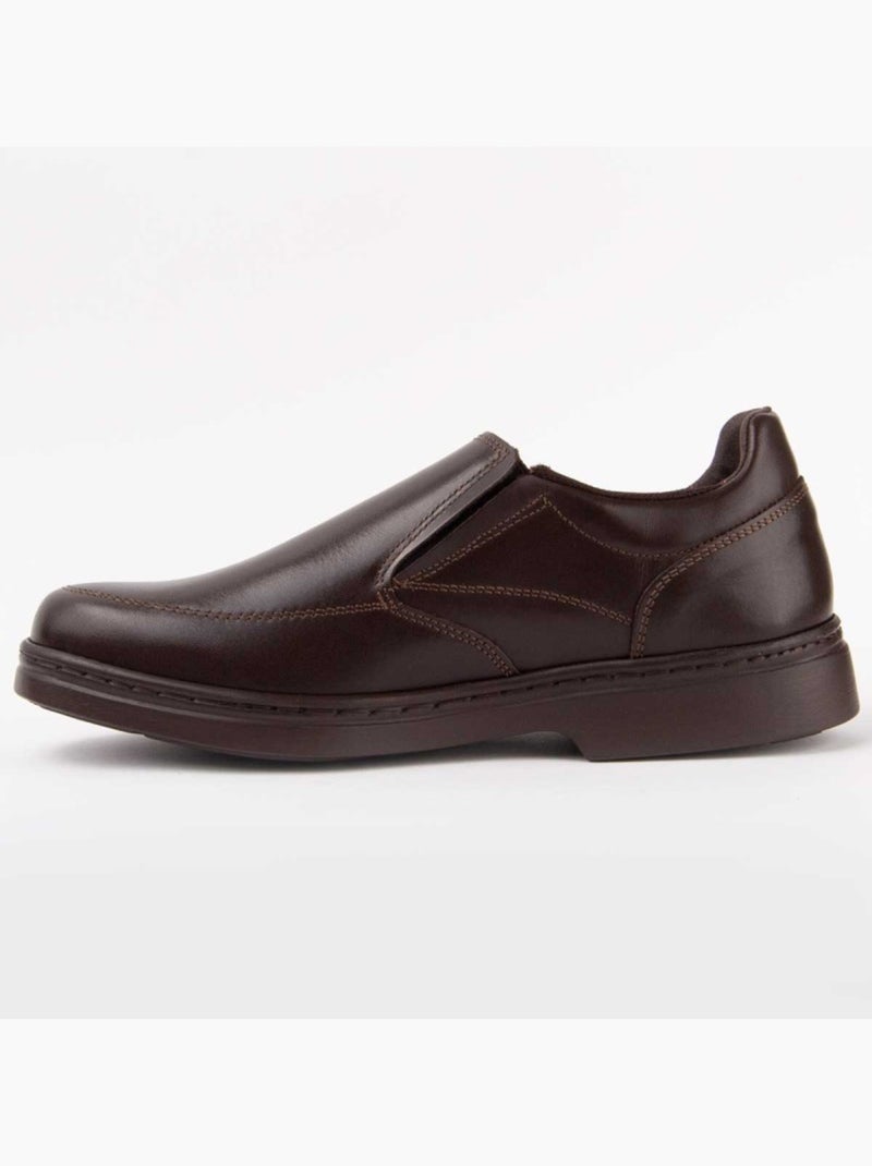 Mocassim Couro Natural Purapiel Castanho - Kiabi