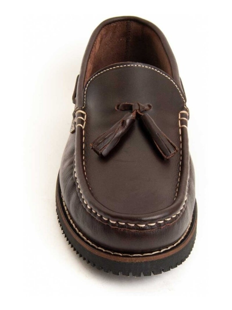 Mocassim Couro Natural Purapiel Castanho - Kiabi