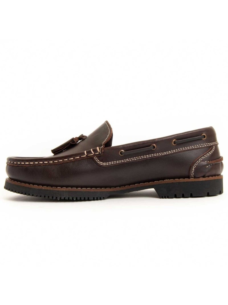 Mocassim Couro Natural Purapiel Castanho - Kiabi